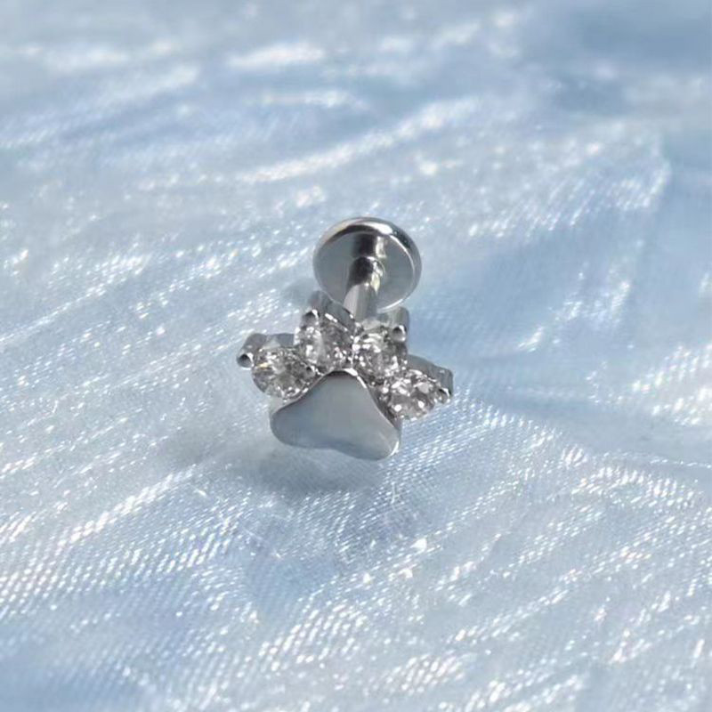 1ชิ้นแฟชั่น พลอยเทียม โลหะผสมแมวกรงเล็บต่างหูสําหรับผู้หญิง