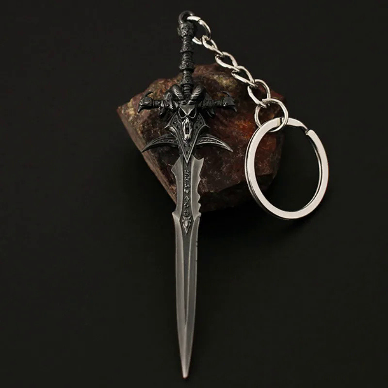 ✅ 9cm Frostmourne World of Warcraft Weapon Keycha Alloy Swords Game Peripheral Props Weapons Model K