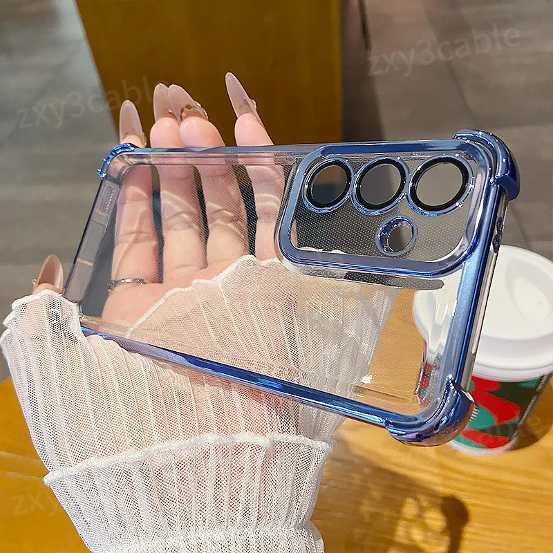 SAMSUNG หรูหรากันกระแทกสําหรับsamsung Galaxy A54 A34 A24 A14 5G 4G 2024 กรณีซิลิโคนอ่อนนุ่มใสปกหลังสําหรับSamsungA54 A05S A05 A04 A04E A04Sกรณี