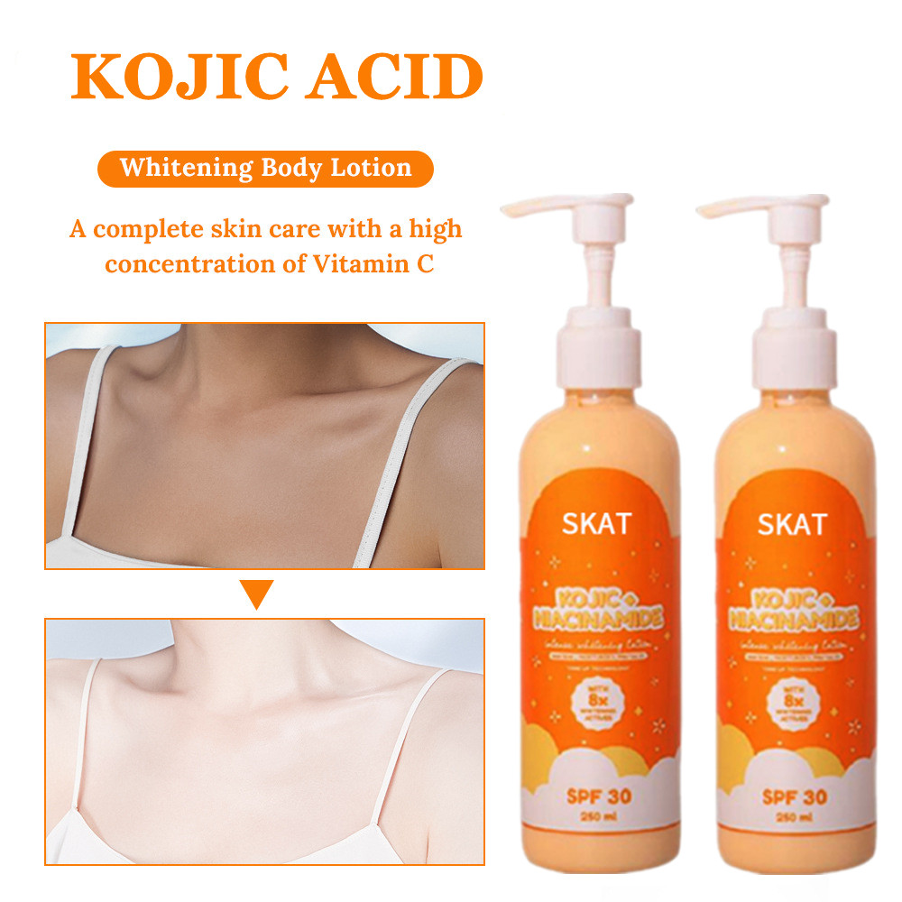 Skat Kojic Acid Nicotinamide Body Lotion SPF30+ Vitamin C Whitening Chicken Skin Removal Nourishing 