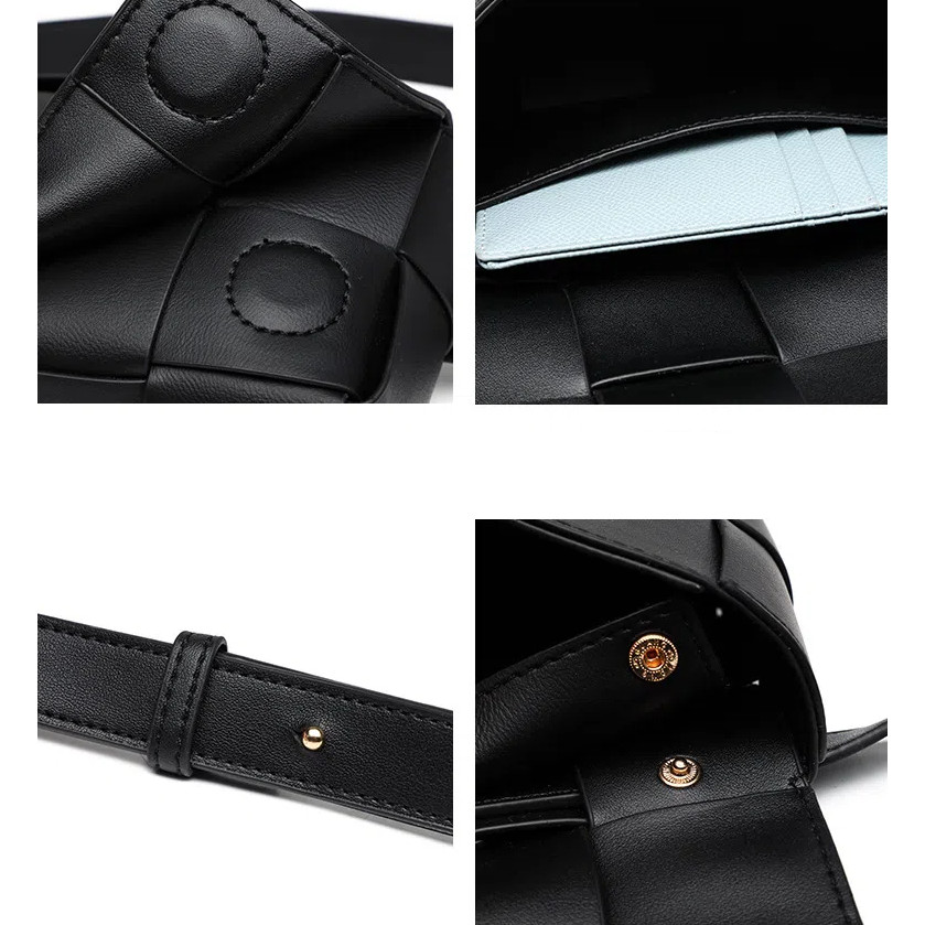 Sunwish SWS-UR14 Magnet Buckle Luxury ทอหนัง Man กระเป๋าคาดหน้าอกผู้ชายขนาดเล็กกระเป๋าคาดเอว