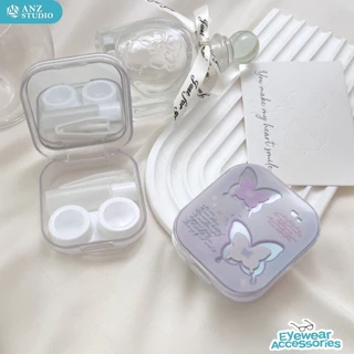 ANZ STUDIO ตลับคอนแทคเลนส์ ลายสุดคิ้วท์ น่ารักสดใส มีกระจกในตัว