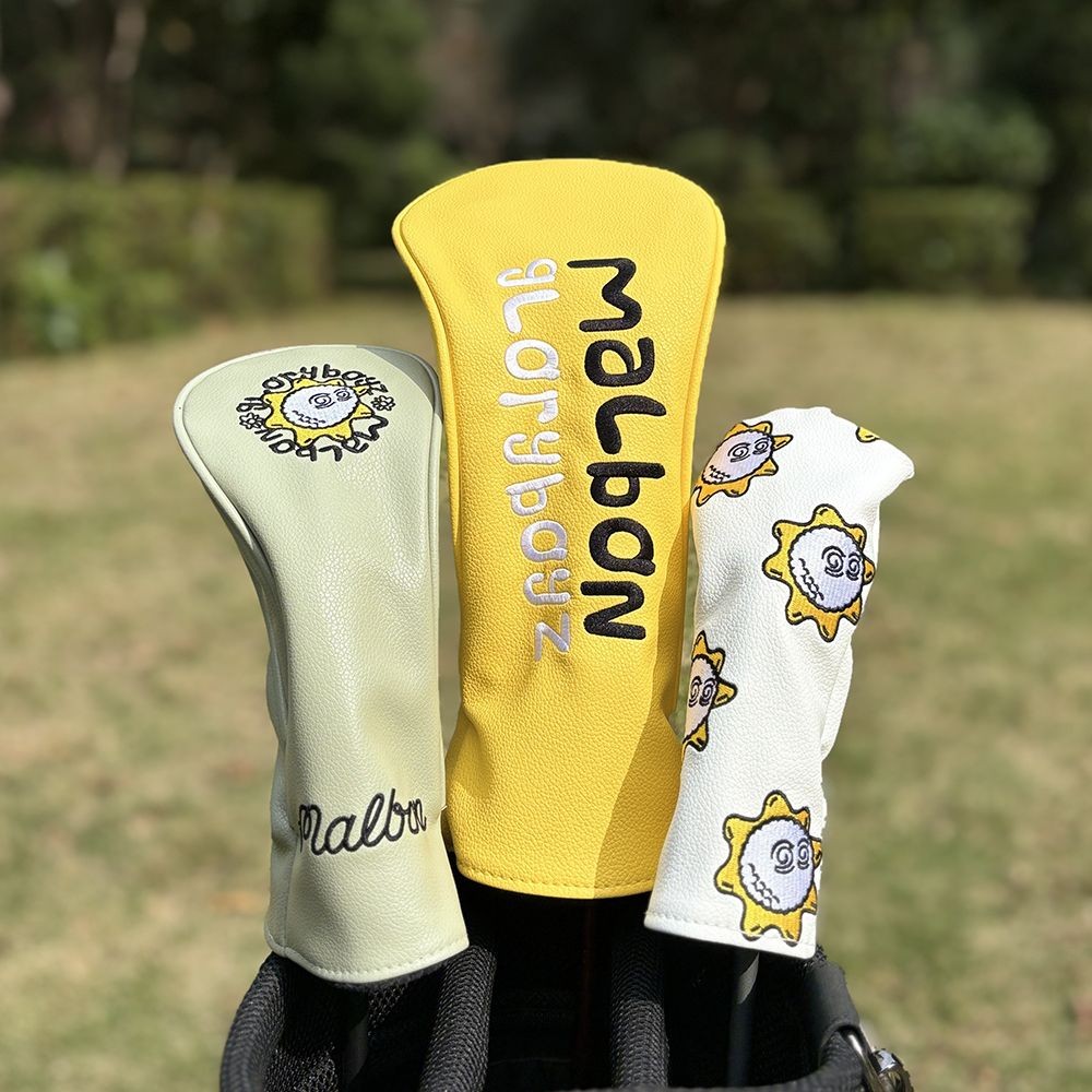 Malbon หมวกชาวประมง Golf Club Cover Mabon Sunflower Golf Iron Wood Putter Head Cover ป้องกันหมวก