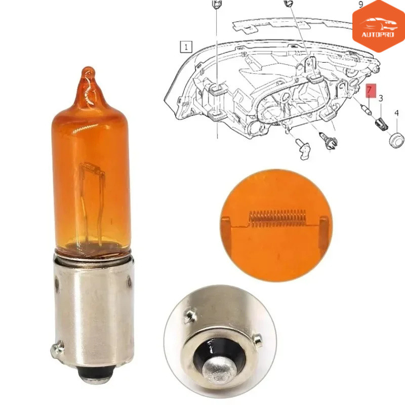 หลอดไฟไฟเลี้ยวสีเหลืองอําพันสําหรับ Volvo XC90 V40 V60 S60 12146 HY21W 30640524