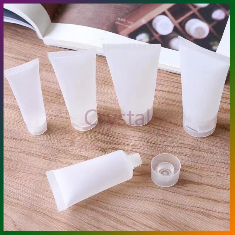 Crystal หลอดใส่เจล หลอดบีบ หลอดเจล แบบหนา หลอดครีมเปล่า 30ml /50ml /100ml ฝาปิดสนิท