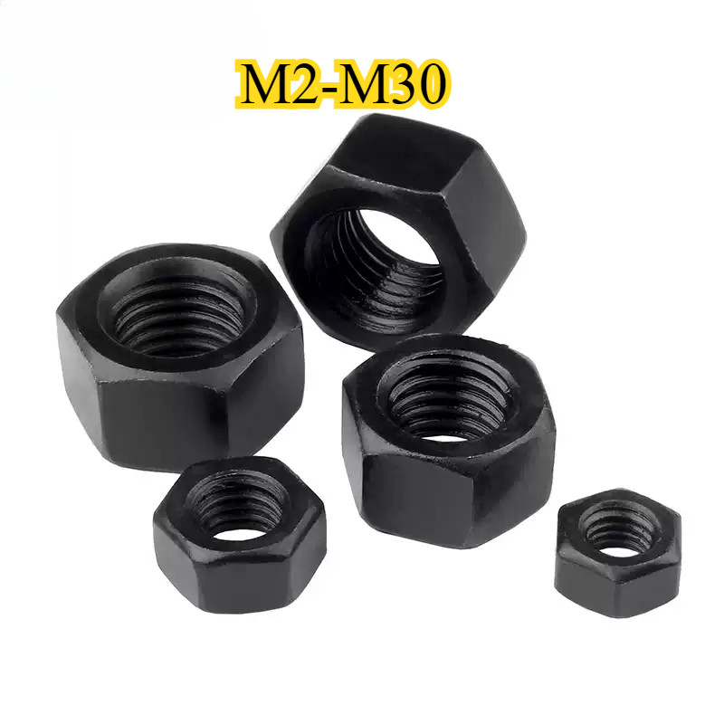 8.8 เกรด 12.9 High-Strength Hex Nut สังกะสีสกรูฝาปิดสีดํา Nut Daquan M2M3M4M5M6M8 [FKY-XSP]