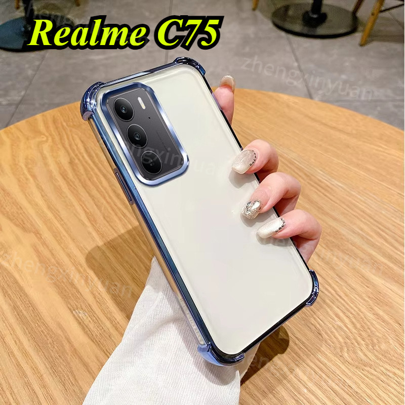 ชุบใสสําหรับrealme C75 4G 5G 2024 ซิลิโคนนุ่มกันกระแทกเคสโทรศัพท์สําหรับRealmeC75 C 75 Fullเลนส์ฟิล์มเกราะป้องกัน