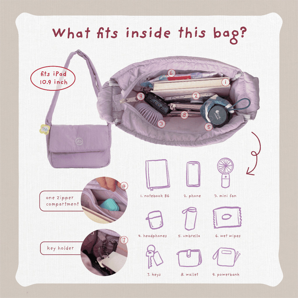 Itisyours Cloudy Shoulder Bag Daily Bag Sling Bag Large Capacity Bag Cute Bag