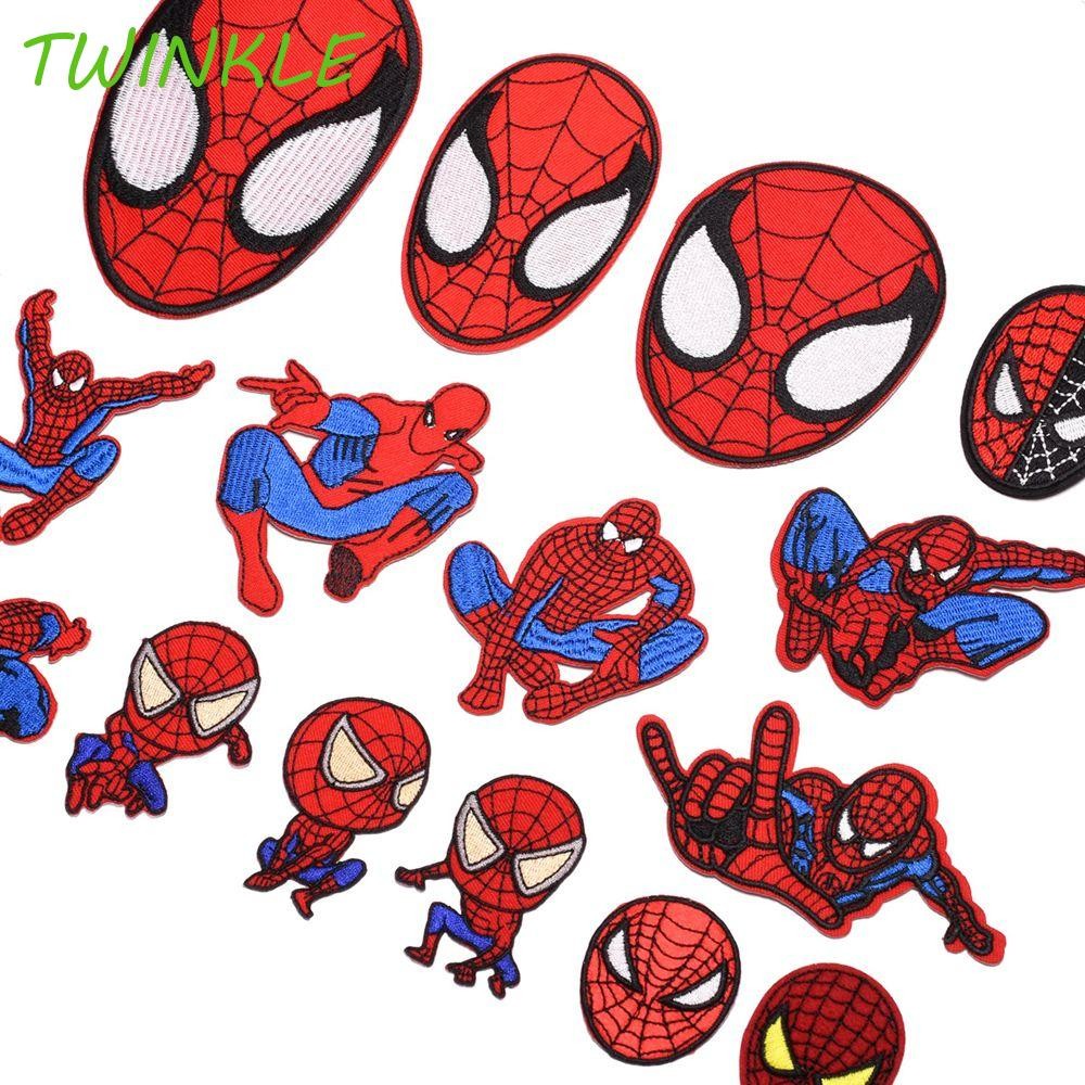Twinkle1 เสื้อผ้าแพทช์อะนิเมะการ์ตูนของขวัญวันเกิด Spiderman Patch สติกเกอร์ป้ายเสื้อผ้าอุปกรณ์เสริม Superheroes เย็บปักถักร้อยผ้าสติกเกอร์