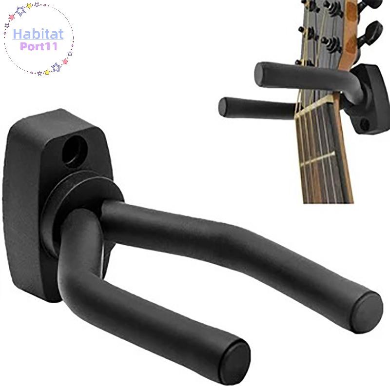 Habitatport 1 ชิ้นผู้ถือกีตาร์ Wall Mount Stand อะไหล่และอุปกรณ์เสริมเครื่องมือบ้านจอแสดงผลกีตาร์ Hook Wall Hanger กีตาร์ Picks th