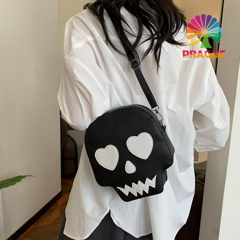 Pu Skeleton Bag Creative Crossbody Wallet Ghost Crossbody Bag Ghost Satchel Bag [prague.th]