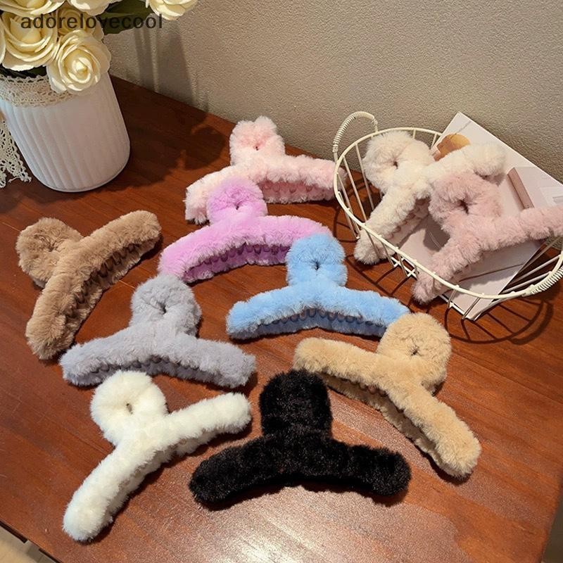 Adth Kawaii ฤดูใบไม้ร่วงฤดูหนาวผม Claws คลิปแฟชั่น Vintage Solid Hairy Shark คลิปผม Hairpin เกาหลีอุปกรณ์เสริมสําหรับผู้หญิงหญิง Martijn