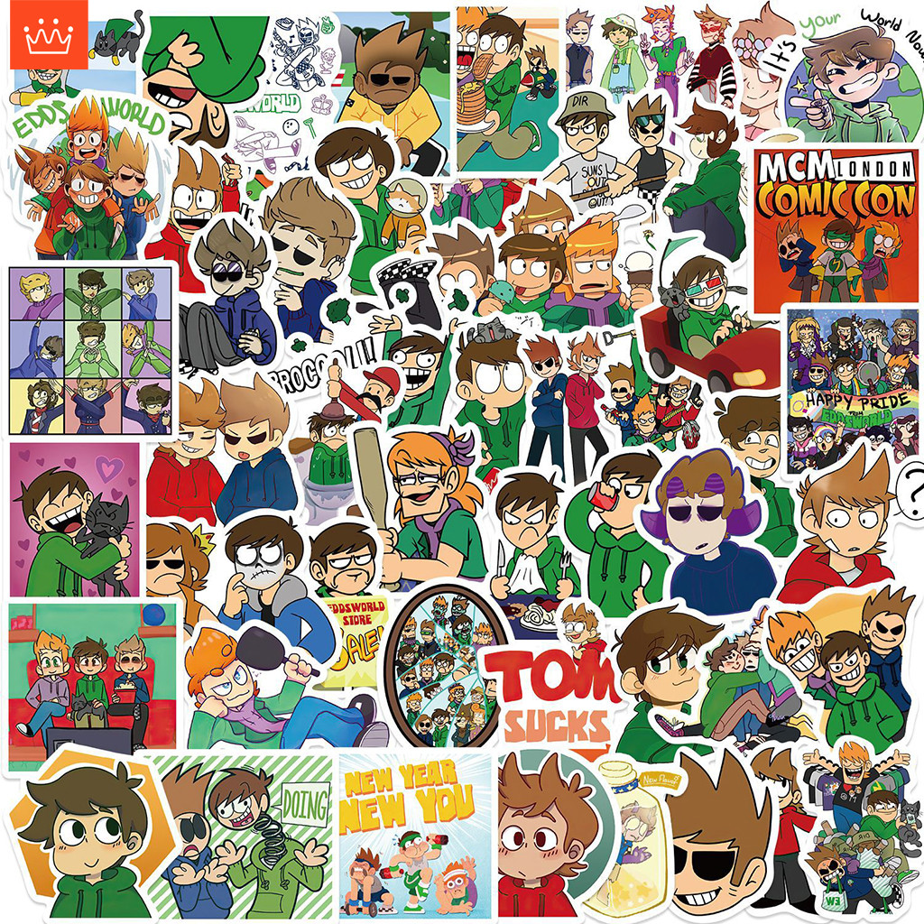 ชุดสติ๊กเกอร์ Eddsworld ชุดสติ๊กเกอร์กราฟิตี้กันน้ำลายการ์ตูน, 52 แผ่น/ชุด