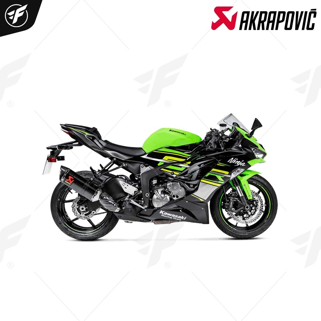 ท่อสูตร/ท่อแต่ง/ท่อไอเสีย Akrapovic Slip on Carbon New shape Servo + Heat Guard : for Kawasaki ZX6R 
