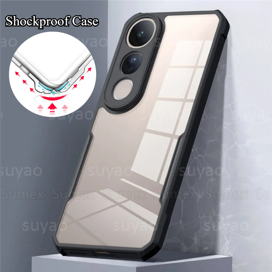 สําหรับ Vivo V50 Lite VivoV50 5G V2427 2025 เคสโทรศัพท์อะคริลิคใสกันกระแทกปลอก Soft TPU กล้องป้องกัน