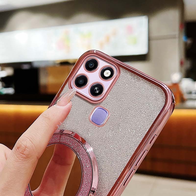 เคสโทรศัพท์ Infinix Smart 6 HD X6511 X6511B X6511E X6512 กรณีกระจกด้านหลังแม่เหล็กดูดวงเล็บเคสโทรศัพท์กันกระแทก - รูปที่ 6