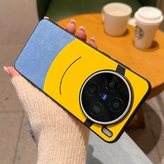 Thin & Light Minions Eyes Design Spliced หนังสําหรับ Vivo X200 Ultra X200S X200 Pro Mini X300 Pro X300 ฝาครอบโทรศัพท์ปลอก