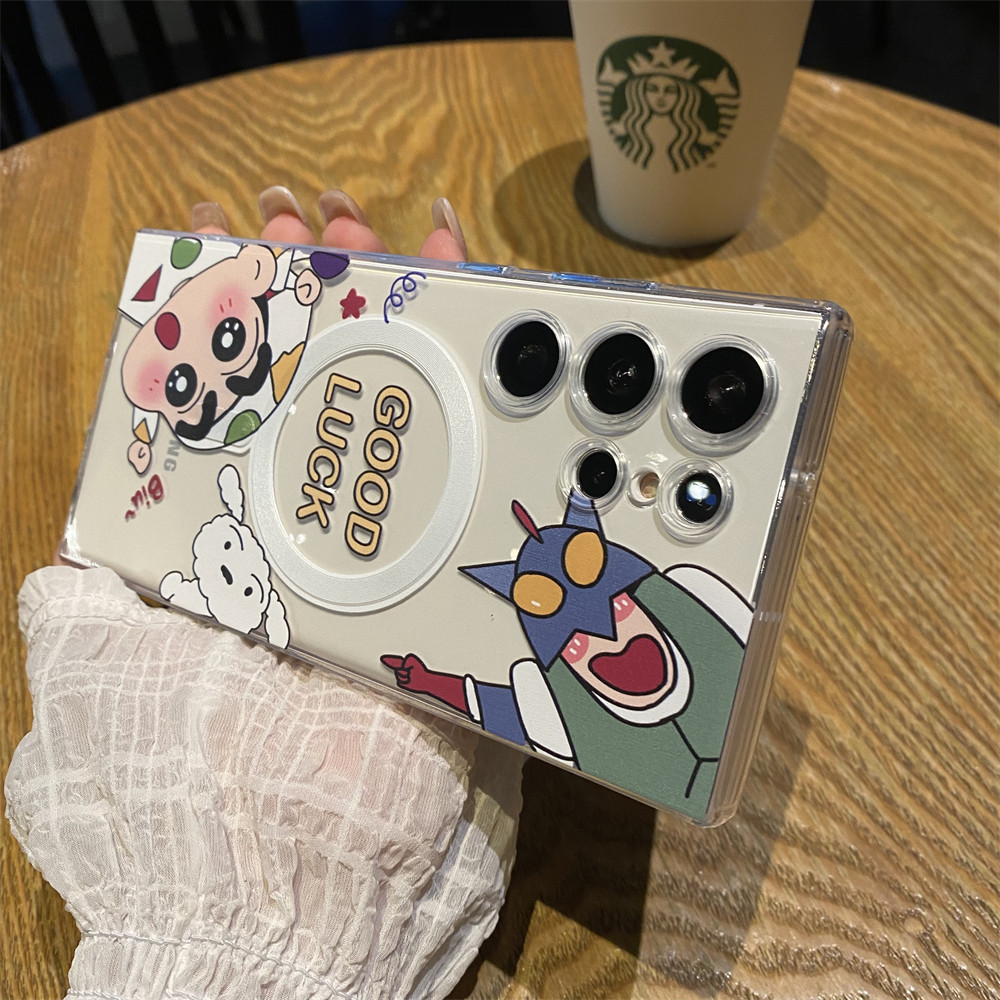 Samsung SamsungSamsung A56 A36 A16 A06 A14 A24 A34 A54 การ์ตูนน่ารัก Superman Shin-Chanเคสโทรศัพท์Galaxy A05S A15 A35 A55 Magnetic TPUรวมทุกอย่างป้องกันกรณี