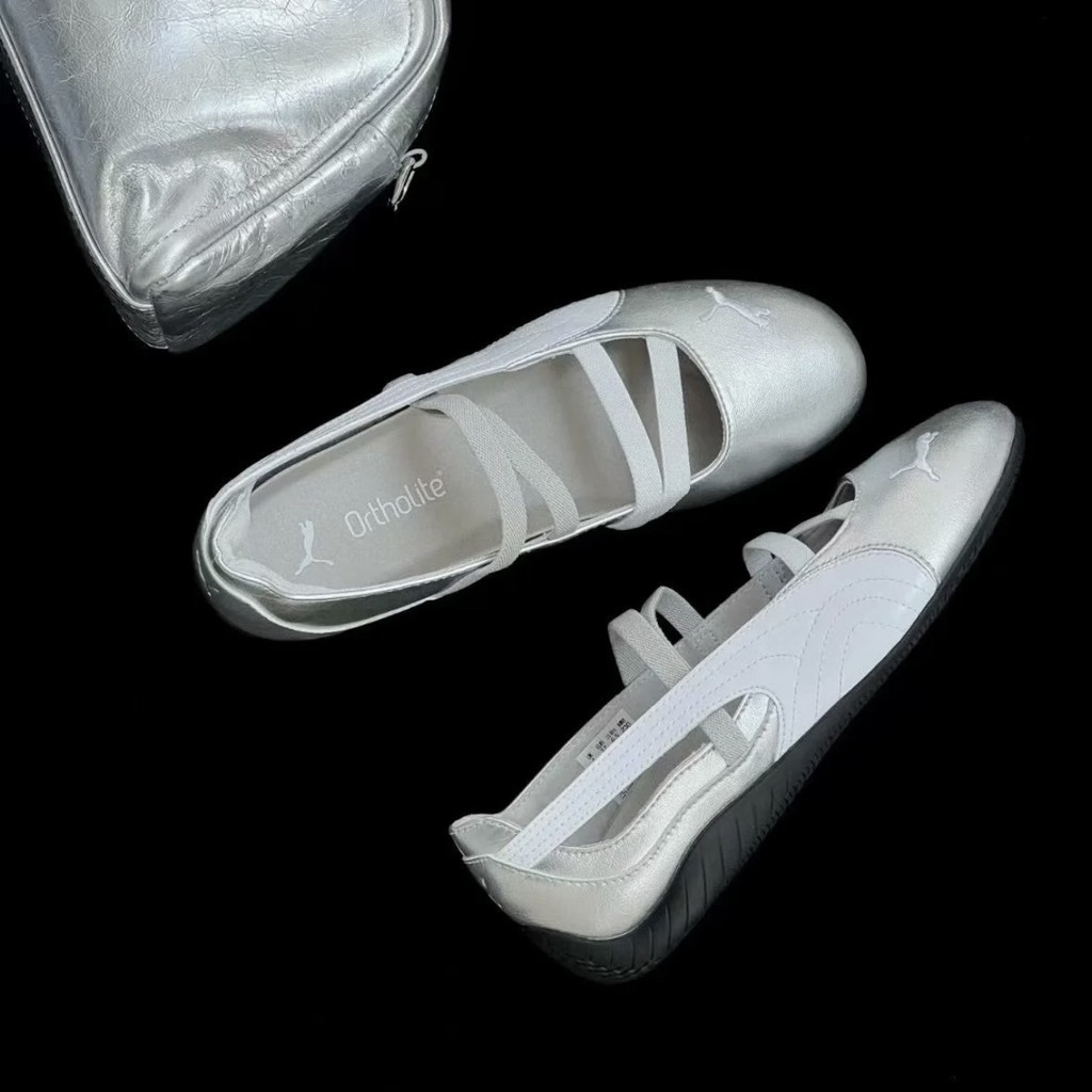 ✨พรีออเดอร์（100% รับประกันของแท้&จากเกาหลี🇰🇷）รองเท้าผู้หญิง PUMA BALLET  - Pink/Black/pink/Silver/White รองเท้า