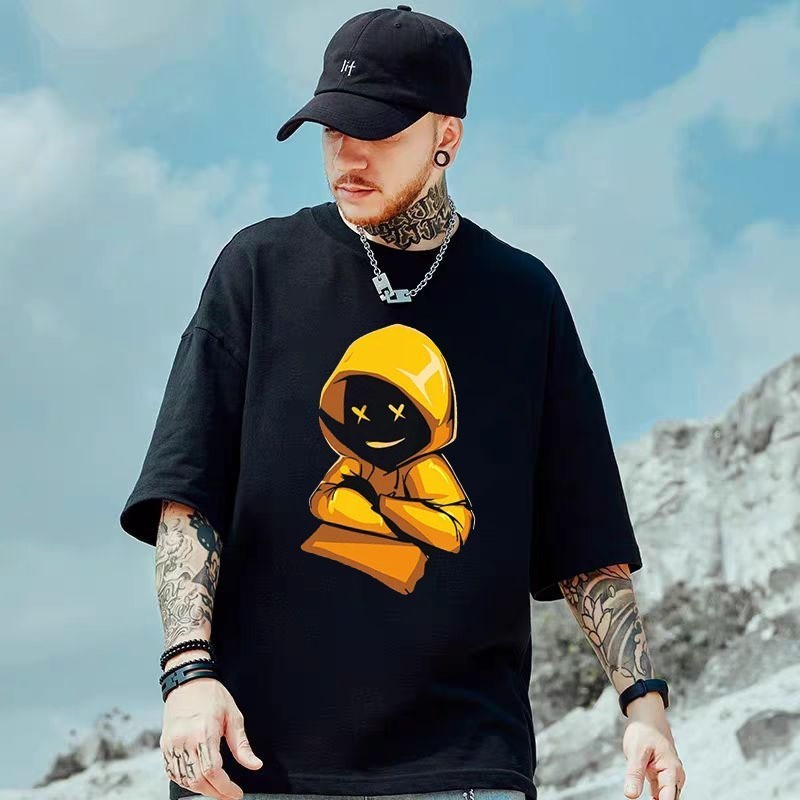 YOU-T😼 เสื้อผู้ชาย เสื้อยืด สตรีท เกรดพรีเมียม ultrasoft ลาย "yellow Man"🌟 OVERSIZE เสื้อคอตตอน100% 