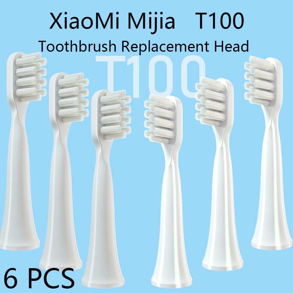 6 ชิ้นหัวแปรงสีฟันสําหรับ Xiaomi Mijia T100 เปลี่ยนหัวแปรง Xiao mi Mijia T100 MES603 หัวเติม