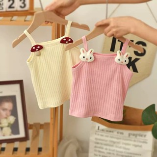 ฤดูร้อน เสื้อสายเดี่ยวผ้าฝ้ายน่ารักสำหรับเด็กผู้หญิง สไตล์เก…