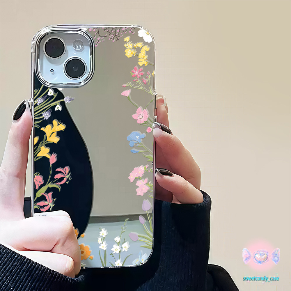 👑จัดส่งในพื้นที่👑 เคสแบบกระจกมิเรอร์ ดอกไม้ชนิดต่าง ๆ ที่มีสีสัน สวย สําหรับ IPhone16 15 14 13 7 8plus Pro Promax XR XS - รูปที่ 4