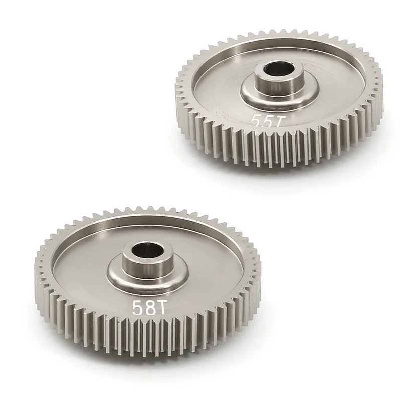 2 ชิ้น 55T 58T เฟืองตรงความเร็วสูง 53665 สำหรับ TAMIYA TT01 TT-01 1/10 อุปกรณ์เสริมการอัพเกรดรถ RC