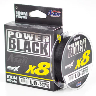 สายพีอี PE Asari X8 Power ZEUS PE Pure Black 100M