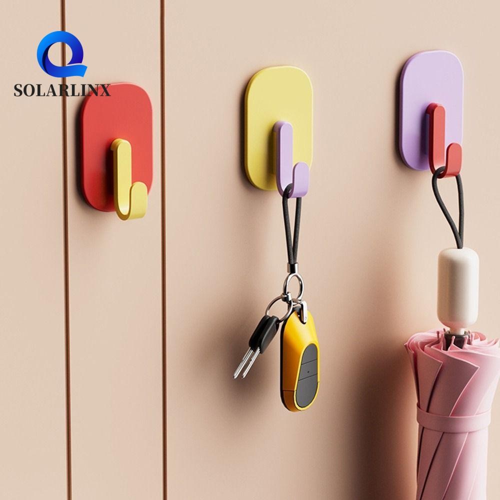 SOLARLINX ตะขอแม่เหล็ก 4 ชิ้น, ตะขอแม่เหล็กตู้เย็นแบบใช้ซ้ําได้พลาสติก, ติดผนังที่ใช้งานได้จริงตกแต่งกุญแจผ้าเช็ดตัวผู้ถือห้องน้ํา