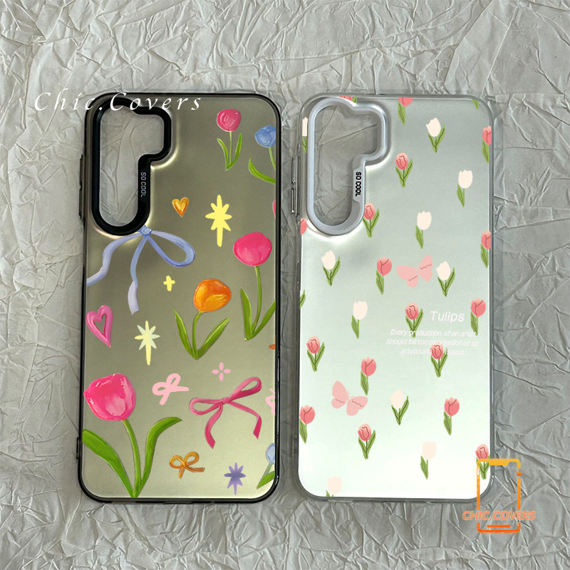 สำหรับ Samsung A54 A55 A23 A05s A02s A15 A25 A12 A03 A02s A05 A06 A14 M12 A30s ดอกทิวลิปสีโทรศัพท์ซัมซุง A04s A50 A50s A