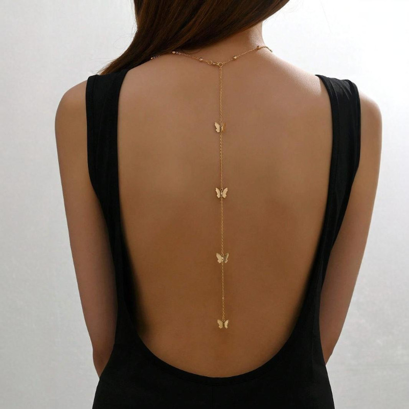 สร้อยคอเซ็กซี่ยาว สร้อยหลังเปิด จี้ผีเสื้อแฟชั่น สร้อยคอยาวของขวัญวันหยุดผู้หญิงเครื่องประดับ - รูปที่ 5