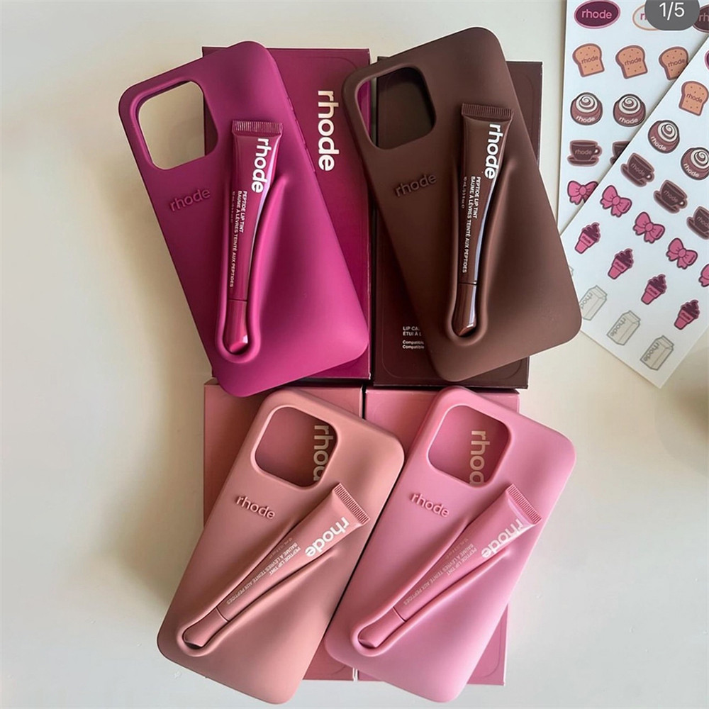 Rhode ลิปสติกผู้ถือ Lip Glaze เคสโทรศัพท์สําหรับ IPhone 11 Pro Max 12 Pro Max 13 Pro Max 14 Pro Max 