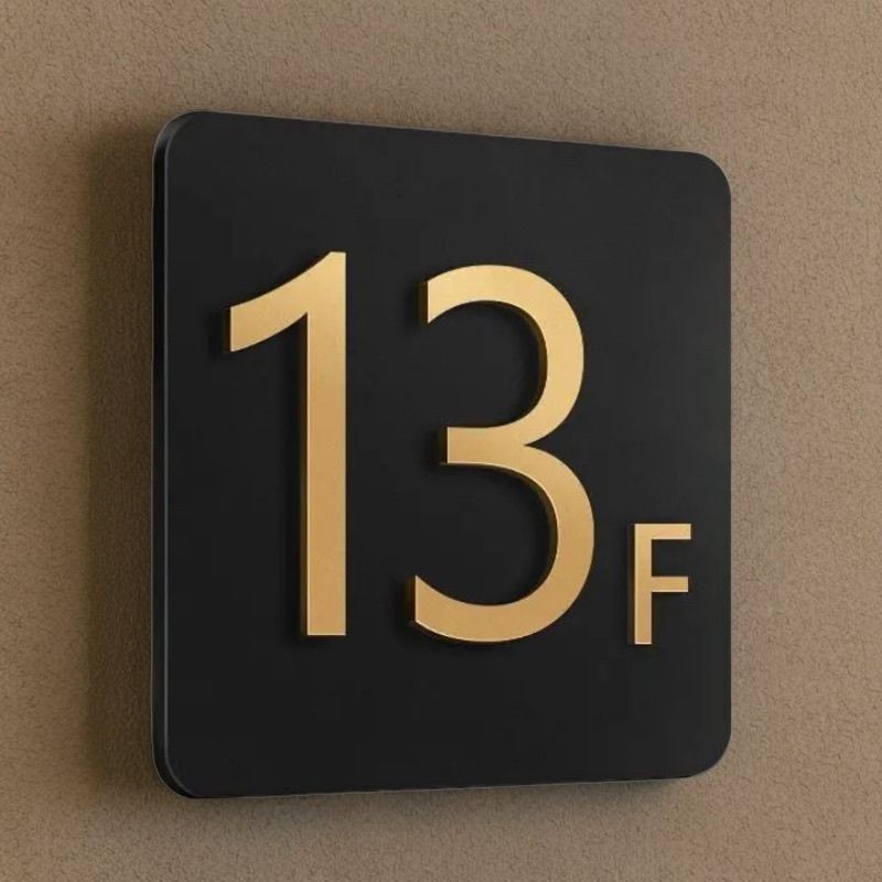 ADSM/High-End ชั้นจํานวนแผ่นโรงแรมโรงแรมป้ายห้องป้ายแผ่น House Number การปรับแต่งการเจาะ-ฟรี
