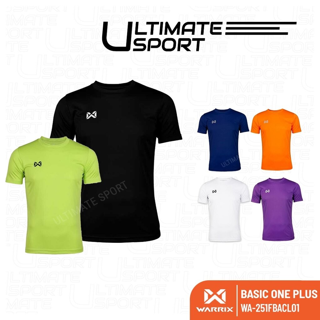 WARRIX เสื้อฟุตบอล เสื้อกีฬา เสื้อคอกลมสีล้วน วอริกซ์ รุ่น Basic One Plus WA-251FBACL01 สีดำ/กรมท่า