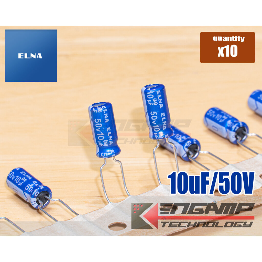 (10ตัว) [E-CAP] 10uF/50V 85 C ELNA RE3 5x11mm P=5mm