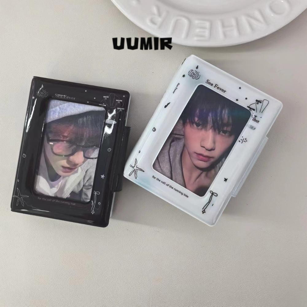 UUMIR Photocard Binder, พร้อมอัลบั้มการ์ดรัก PVC หน้าภายใน 20 ใบ, ชุดเปลือกหอยส่องแสง 3 นิ้วมินิอัลบั้มการ์ดสะสม