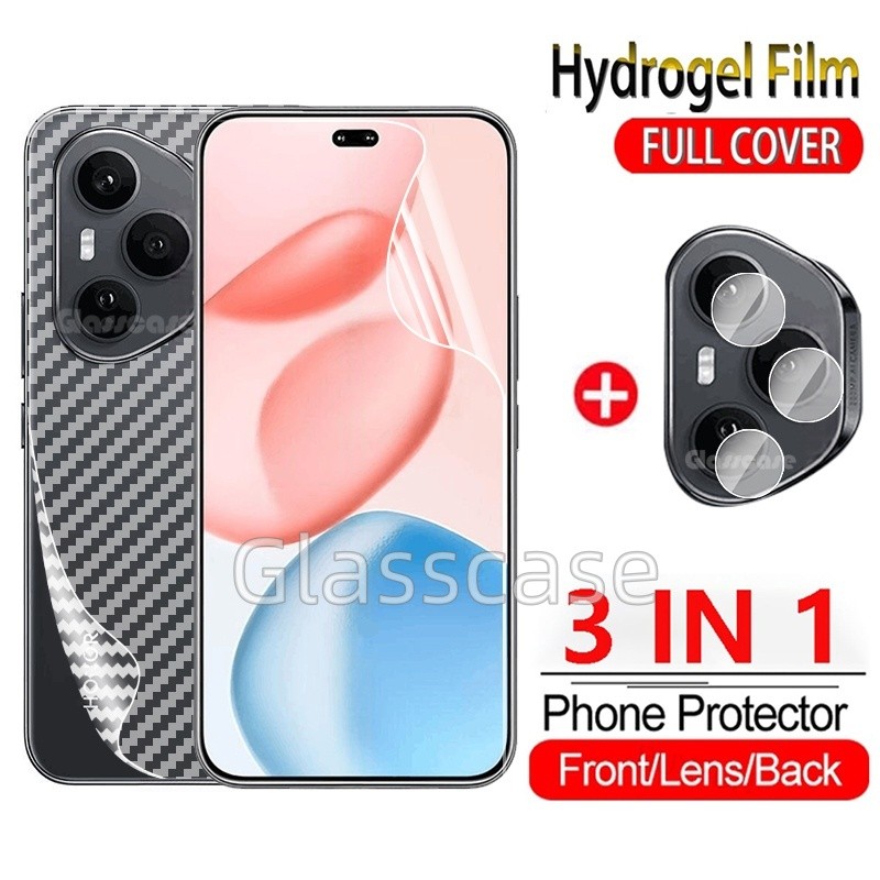 3 In 1 Front Back Soft Hydrogel Film สําหรับ Honor 400 pro lite 400pro 400lite 400smart Honor400pro Soft Hydrogel Film ฟิล์มกันรอยหน้าจอ Full Coverage ฟิล์มด้านหน้ากล้องกลับเลนส์