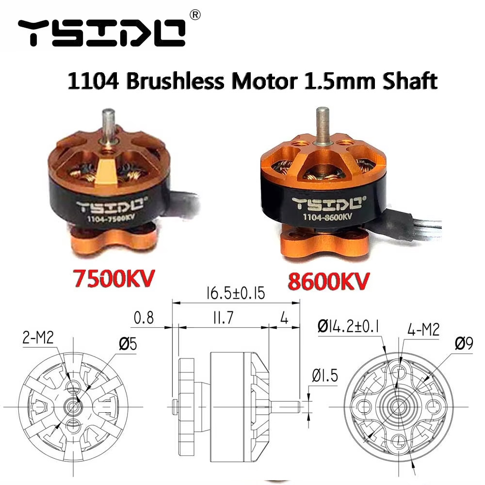 4 ชิ้นมอเตอร์ไร้แปรง 1104 7500/8600KV 1.5 มิลลิเมตรเพลาสําหรับ RC Drone 90-110 มิลลิเมตร FPV Racing Multirotor Quadcopter Alpha A75 Beta75X Crux3