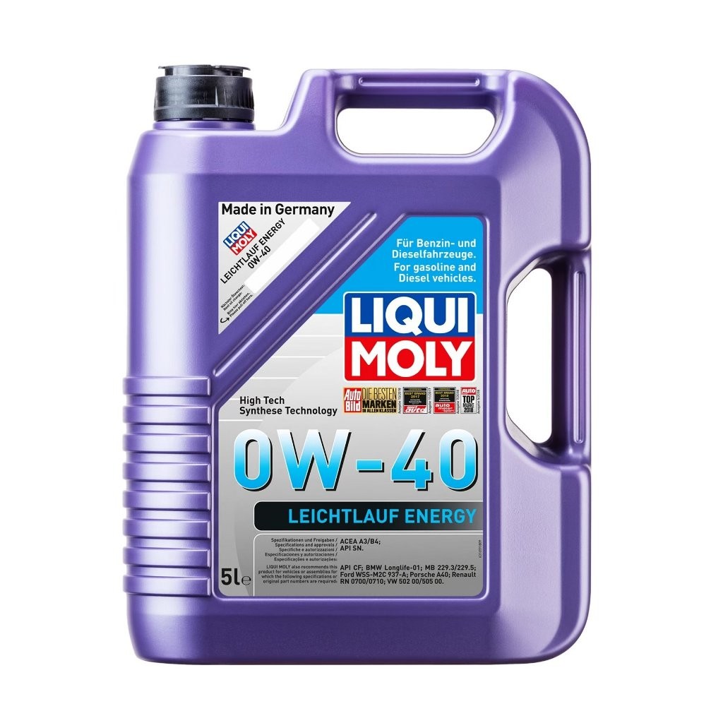 Liqui Moly Leichtlauf Energy 0W-40 5 ลิตร ไม่แถมกรองน้ำมัน น้ำมันเครื่องสังเคราะห์ เบนซิน ดีเซล