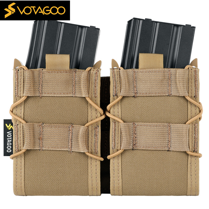 VOTAGOO MOLLE Mag Pouch - 9 มม./.40 Calibre Single/Dual Stack Adjustable, Open-Top Pistol Mag Pouch,