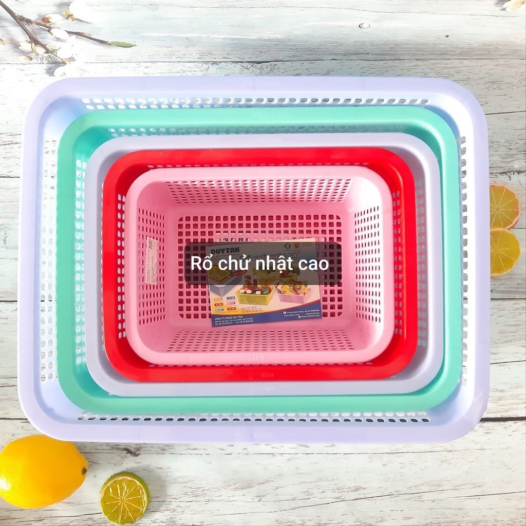 Combo 2 Duy Tan ตะกร้าพลาสติกสี่เหลี่ยมสูง 1T7/2T/2T2/2T6/3T/3T6/3T8 m2