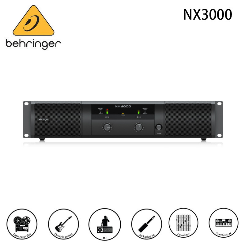 Behringer NX3000 เครื่องขยายเสียง Class-D น้ําหนักเบาเป็นพิเศษ 3000 วัตต์พร้อม SmartSense ลําโพงความ