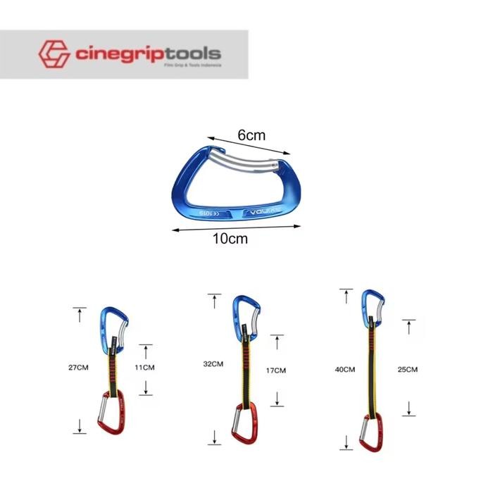 Xinda Climbing Carabiner Quickdram Carabiner พร้อมสลิงทนต่อการสึกหรอ