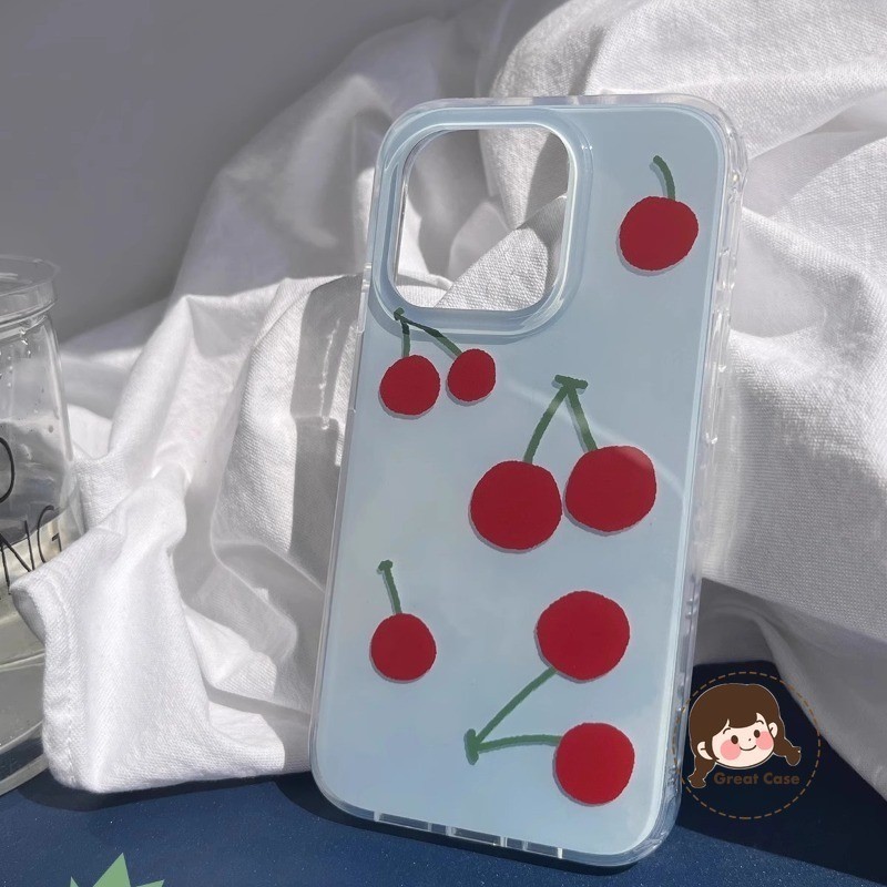 สไตล์เกาหลีน่ารักเชอร์รี่เคสโทรศัพท์สําหรับVivo iQOO 13 7 Z9 Turbo + Z9x Z8 Z8x Z7 Pro Z7i Z6 Lite Z