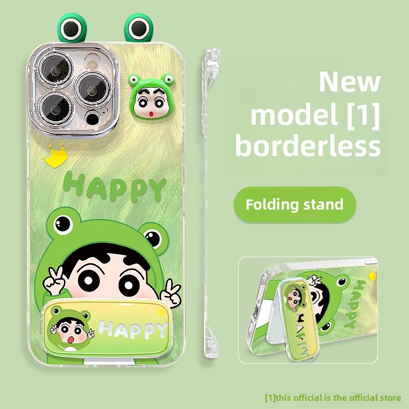 [289🔥มาพร้อมกับการป้องกันเลนส์🔥เคสไอโฟน เหมาะสําหรับ iPhone 17/17Pro/17Pro max/14/13 /12/15/16promax/XR/XS เหมาะสําหรับเคสโทรศัพท์ Apple 16ProMax ใหม่หญิง 15plus น่ารัก Shin-Chan ตุ๊กตาวงเล็บ iPhone14pm เส้นด้ายขนนกไร้กรอบ 13pro รวมทุกอย่างฟิล