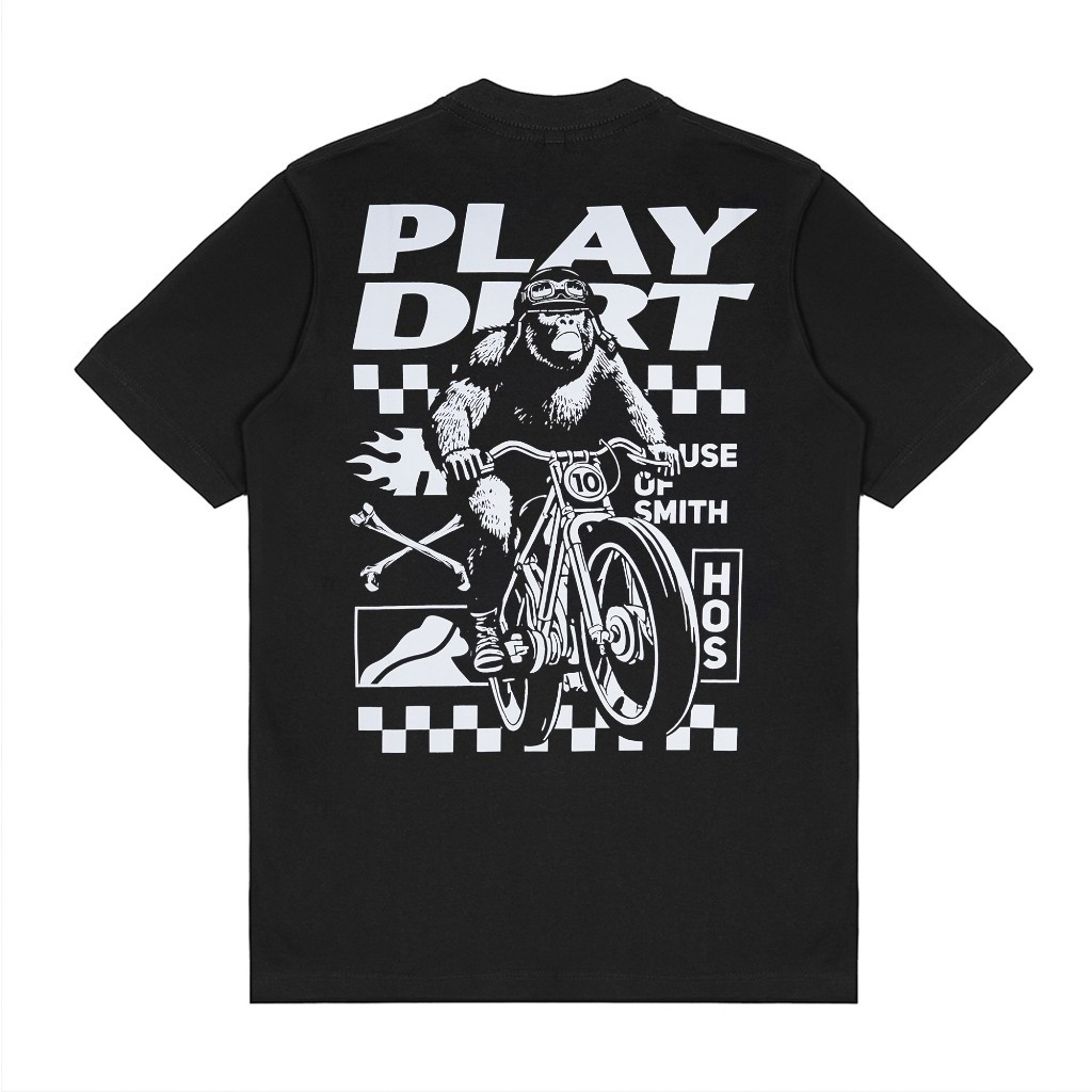 เสื้อยืดผู้ชายแขนสั้นของOrimate House of Smith - PlayROUND Black 3 - T Shirt Mens Kaos