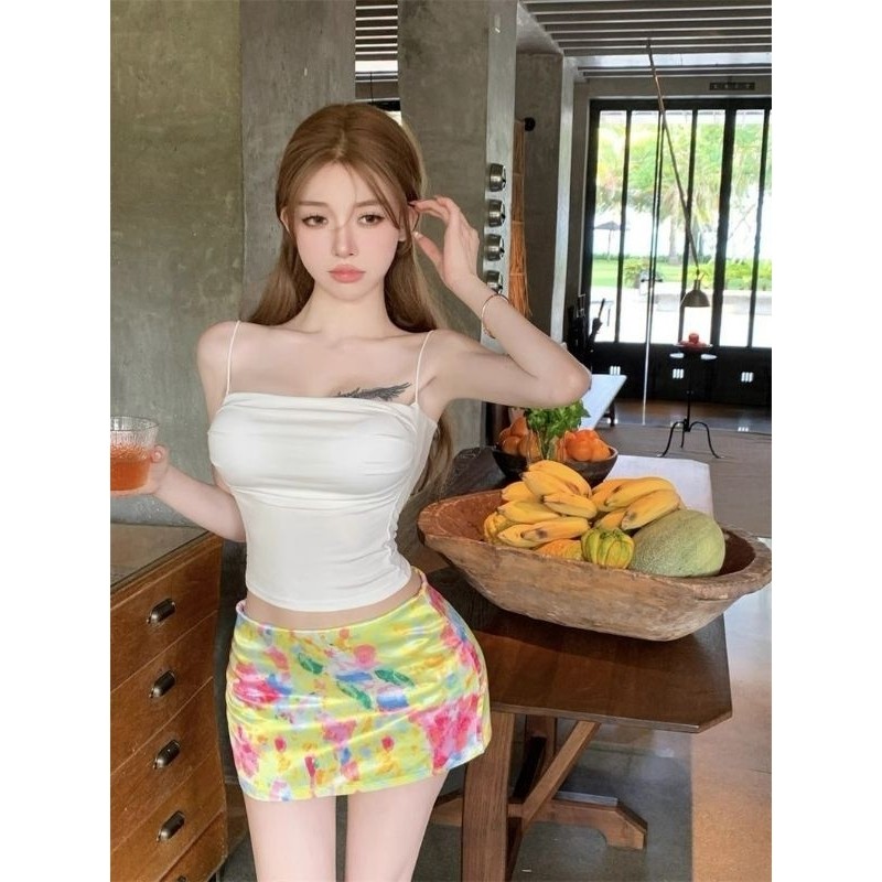 Cilset🛒พร้อมส่ง🎀 เสื้อสายเดี่ยว สีพาสเทล มีฟองรน้ำ ยืดพอดีตัว ใส่สบาย เรียบง่าย สไตล์ลำลอง สีพื้น /FY7274 - รูปที่ 4