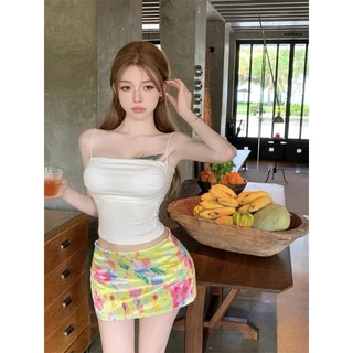 Cilset🛒พร้อมส่ง🎀 เสื้อสายเดี่ยว สีพาสเทล มีฟองรน้ำ ยืดพอดีตัว ใส่สบาย เรียบง่าย สไตล์ลำลอง สีพื้น /FY7274