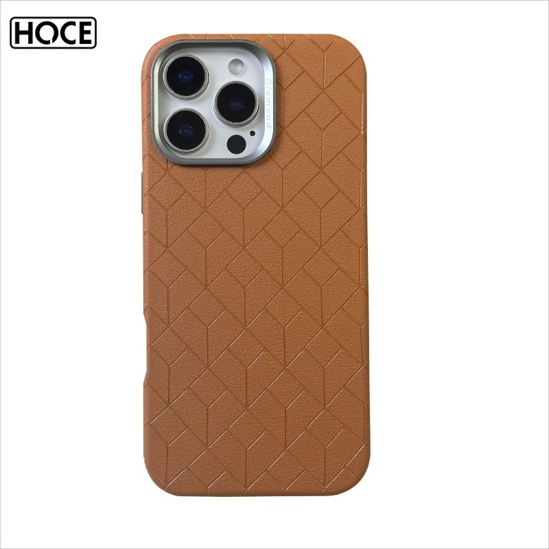 Hoce Luxury Cube Gridเคสโทรศัพท์แม่เหล็กสําหรับIPhone 16 15 14 13 12 Pro Maxปกหนัง